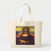 Cyborg Mona Lisa Large Tote Bag Jumbo Stoffbeutel (Vorne)