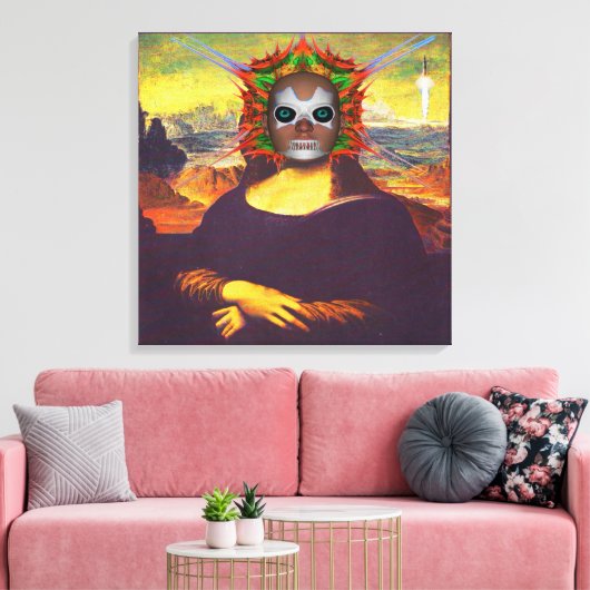 Cyborg Mona Lisa Leinwanddruck (Insitu (Wohnzimmer))
