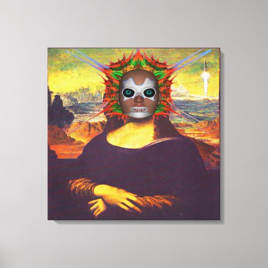 Cyborg Mona Lisa Leinwanddruck (Vorderseite)