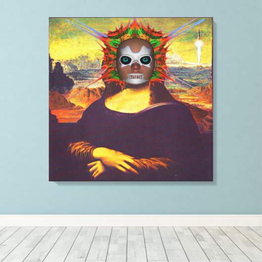 Cyborg Mona Lisa Leinwanddruck (Insitu (Holzboden))
