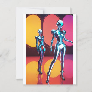 Cyborg Party Girls III Postkarte