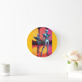 Cyborg Party Girls III Runde Wanduhr (Zuhause)