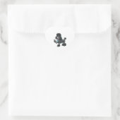 Cyborg Poodle Robot Peace Sign Herz-Aufkleber (Tasche)
