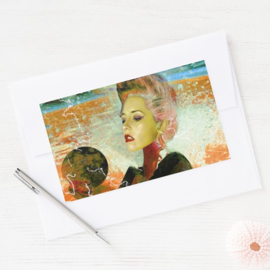 Cyborg Rechteckiger Aufkleber (Umschlag)