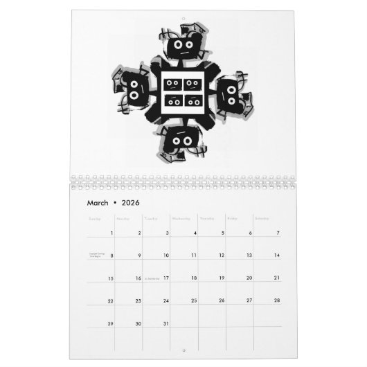 Cyborg Robot Calendar Kalender (Mär 2026)