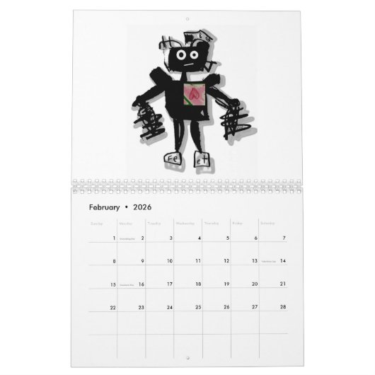 Cyborg Robot Calendar Kalender (Feb 2026)