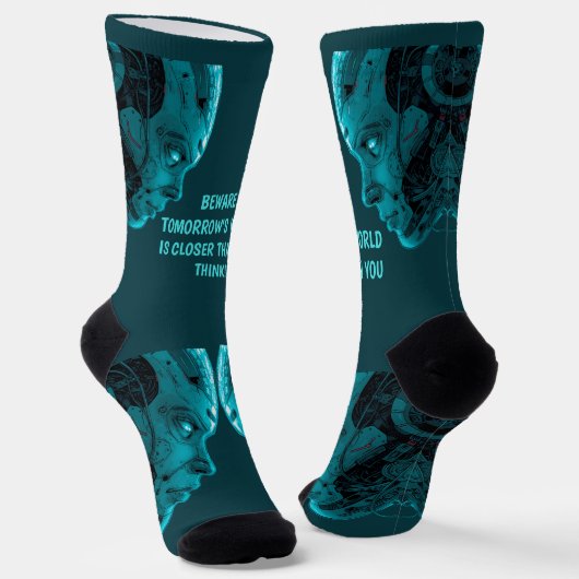 CYBORG-ROBOTERKOPF Crew Socken (Gewinkelt)