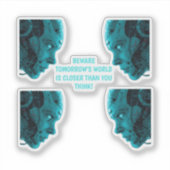 CYBORG ROBOTIC HEAD Sticker (Vorderseite)