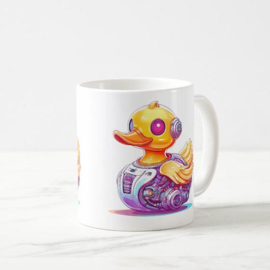 Cyborg Rubber Duck Kaffeetasse (VorderseiteRechts)