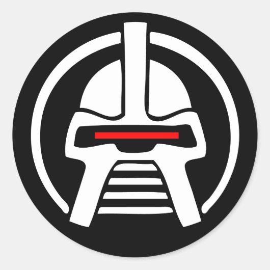 Cyborg Runder Aufkleber (Vorderseite)