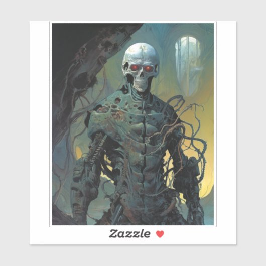 Cyborg Skeleton Futuristische Science Fiction Aufkleber (Blatt)