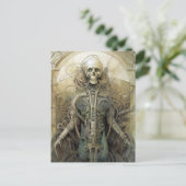 Cyborg Skeleton Futuristische Science Fiction Postkarte (Stehend Vorderseite)