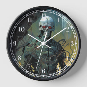 Cyborg Skeleton Futuristische Science Fiction Uhr