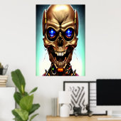 Cyborg Skull | AI Art Poster (Heimbüro)