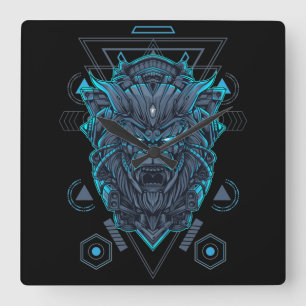 Cyborg Square Wall Clock Quadratische Wanduhr