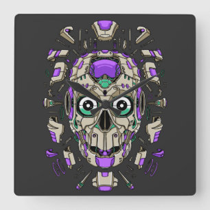 Cyborg Square Wall Clock Quadratische Wanduhr