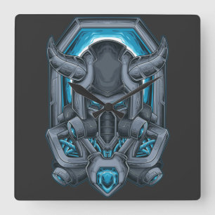 Cyborg Square Wall Clock Quadratische Wanduhr