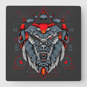 Cyborg Square Wall Clock Quadratische Wanduhr
