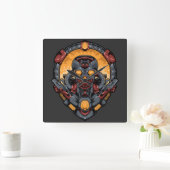 Cyborg Square Wall Clock Quadratische Wanduhr (Zuhause)