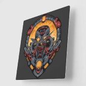Cyborg Square Wall Clock Quadratische Wanduhr (Winkel)