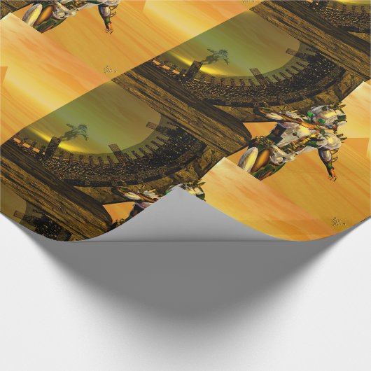 CYBORG TITAN, DESERT HYPERION Science Fiction Scif Geschenkpapier (Ecke)