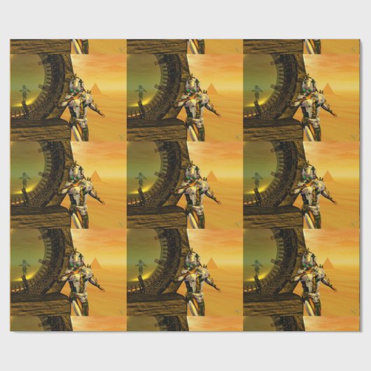 CYBORG TITAN, DESERT HYPERION Science Fiction Scif Geschenkpapier (Flach)