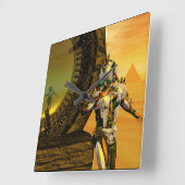 CYBORG TITAN,DESERT HYPERION Science Fiction Scifi Quadratische Wanduhr (Winkel)