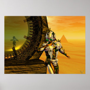 CYBORG-TITAN IN DER WÜSTE VON HYPERION Science-Fic Poster