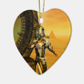 CYBORG TITAN IN HYPERION DESERT SCI-Fi Herz Keramikornament (Links)