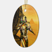 CYBORG TITAN IN HYPERION DESERT Sci-Fi Keramik Ornament (Links)