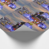 CYBORG TITAN PORTRAIT Blue Science Fiction Scifi Geschenkpapier (Ecke)