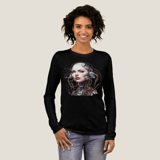 Cyborg weiblich Tri-Blend shirt (Volle Vorderseite)