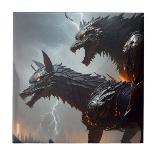 Cyborg-Wölfe des Blitzes Fliese