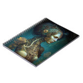 Cyborg Woman Fantasy Sci-Fi Art Notizblock (Linke Seite)