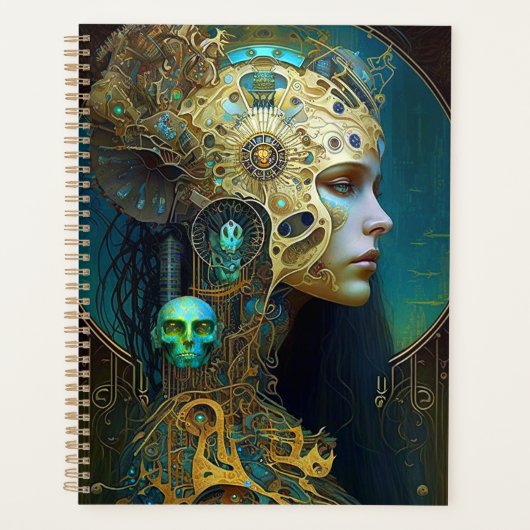 Cyborg Woman Fantasy Sci-Fi Art Planner Planer (Vorderseite)