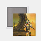 CYBORGTITAN IN DER Science Fiction DER WÜSTERHYPER Magnet (Vorderseite/Rückseite)