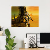 CYBORTITAN IN WÜSTE DER HYPERION-Science Fiction Poster (Heimbüro)