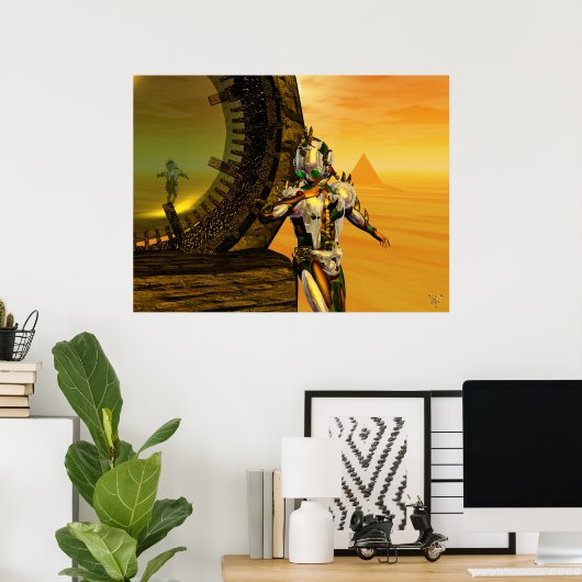 CYBORTITAN IN WÜSTE DER HYPERION-Science Fiction Poster (Heimbüro)
