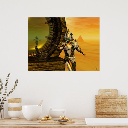 CYBORTITAN IN WÜSTE DER HYPERION-Science Fiction Poster (Küche)