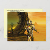 CYBORTITAN IN WÜSTE DER HYPERION-Science Fiction Postkarte (Vorne/Hinten)