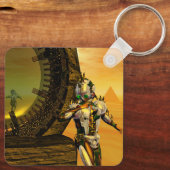 CYBORTITAN IN WÜSTE DER HYPERION-Science Fiction Schlüsselanhänger (Rückseite)
