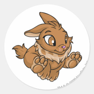 Cybunny Brown Runder Aufkleber