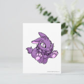 Cybunny Lila Postkarte (Stehend Vorderseite)
