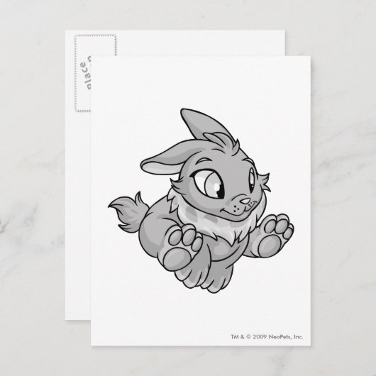 Cybunny Silber Postkarte (Vorne/Hinten)