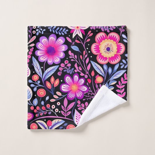 Cyclamen Spring Flowers Muster Badhandtuch Set (Waschlappen)