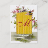 Cyclamens, Honigbienen, Imker, Bienenzuchtmonogram Visitenkarte (Rückseite)