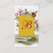 Cyclamens, Honigbienen, Imker, Bienenzuchtmonogram Visitenkarte (Rückseite)