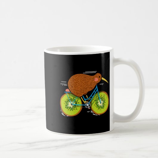 Cycle New Zealand Funny Kiwi On A Bicycle Design I Kaffeetasse (Rechts)