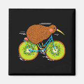 Cycle New Zealand Funny Kiwi On A Bicycle Design I Magnet (Vorne)
