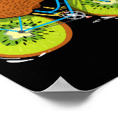 Cycle New Zealand Funny Kiwi On A Bicycle Design I Poster (Ecke)